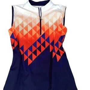 TAIL Women's Golf Tennis Pickleball 1/4 Zip Sleeveless Activewear Top Sz M #261G